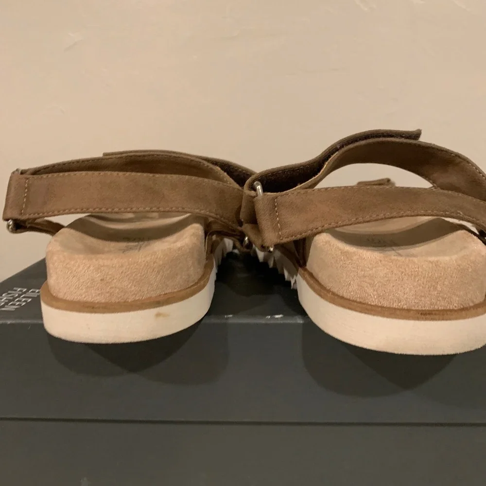 Corkys Make It A Go Sandals Womens 7 Brown Good Platform Sawtooth Strap‎